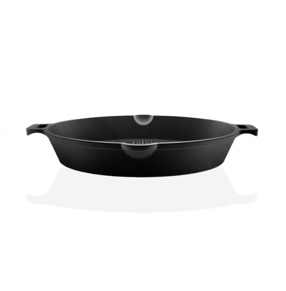 Triton Edition Cast Iron Grill (25 Centimeter), Non-stick Griddle Pan, Barbeque, Tandoori, Raised Edges, 100% Natural, Pre-seasoned, Induction Compatible, 2.5 kgs, 25 Centimeter, 1.5 ltrs