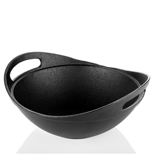 Europa Edition Cast Iron Kadhai (24 Centimeter), Non-stick, Heavy Base, 100% Natural, Pre-seasoned, Induction Compatible, 3 Kgs, 24 Centimeter, 2 ltrs