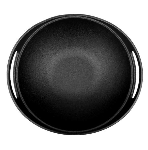 Europa Edition Cast Iron Kadhai (24 Centimeter), Non-stick, Heavy Base, 100% Natural, Pre-seasoned, Induction Compatible, 3 Kgs, 24 Centimeter, 2 ltrs