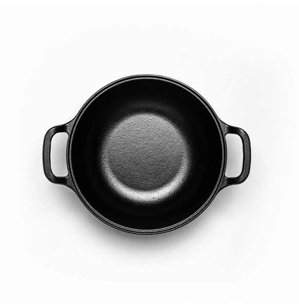 Triton Edition Cast Iron Kadhai (20 Centimeter), Non-stick, Heavy Base, 100% Natural, Pre-seasoned, Induction Compatible, 1.8 kgs, 20 Centimeter, 1.6 ltrs