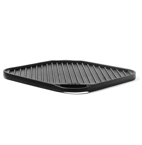 Triton Edition Cast Iron Grill (25 Centimeter), Non-stick Griddle Plate, Barbeque, Tandoori, 100% Natural, Pre-seasoned, Induction Compatible, 2.5 kgs, 25 Centimeter