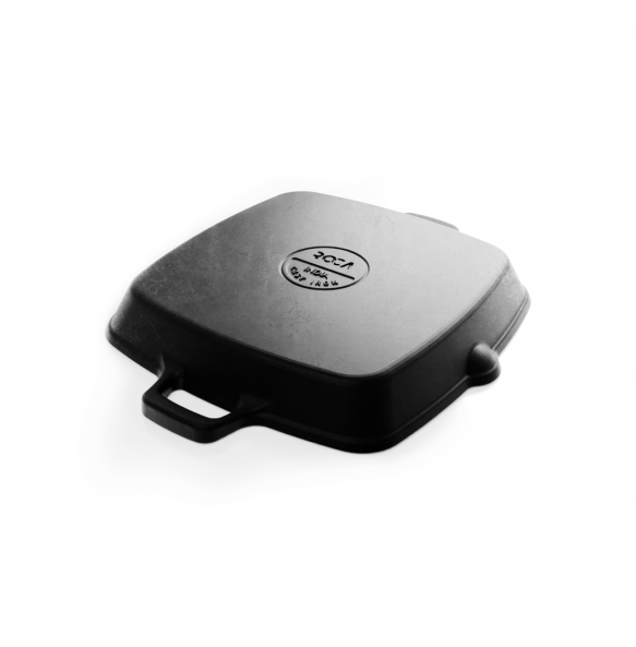 Triton Edition Cast Iron Grill (24 Centimeter), Non-stick Griddle Pan, Barbeque, Tandoori, Raised Edges, 100% Natural, Pre-seasoned, Induction Compatible, 2.7 kgs, 24 Centimeter, 1.5 ltrs